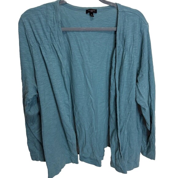 Talbots Cardigan Womens 3X Teal Blue Office Preppy Open Academia Casual Sweater - Picture 1 of 5